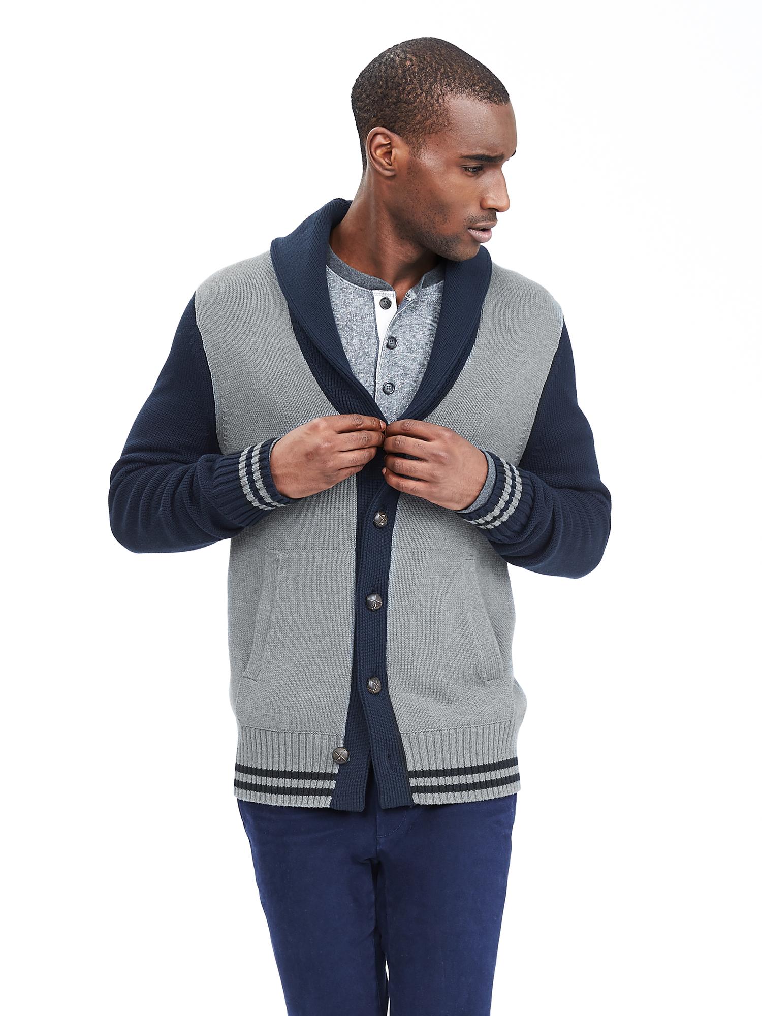 Colorblock Shawl-Collar Cardigan | Banana Republic