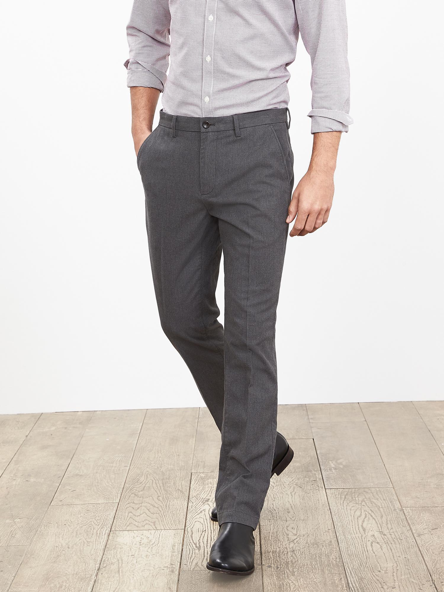 Kentfield Slim Gray Cotton Pant Banana Republic
