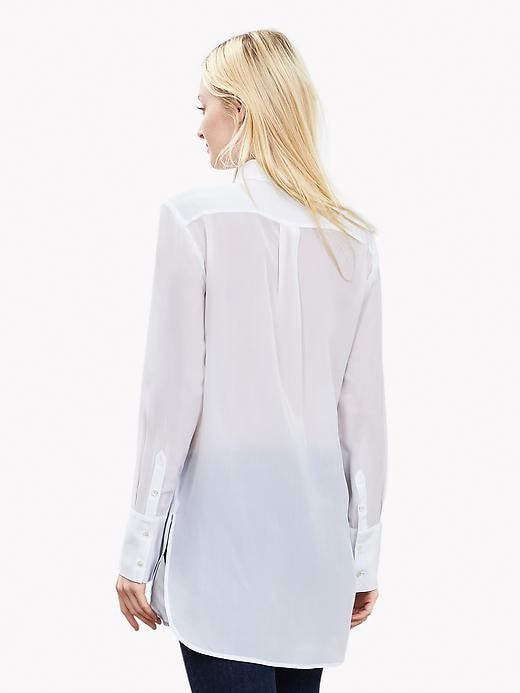 White Silk High Low Blouse Banana Republic