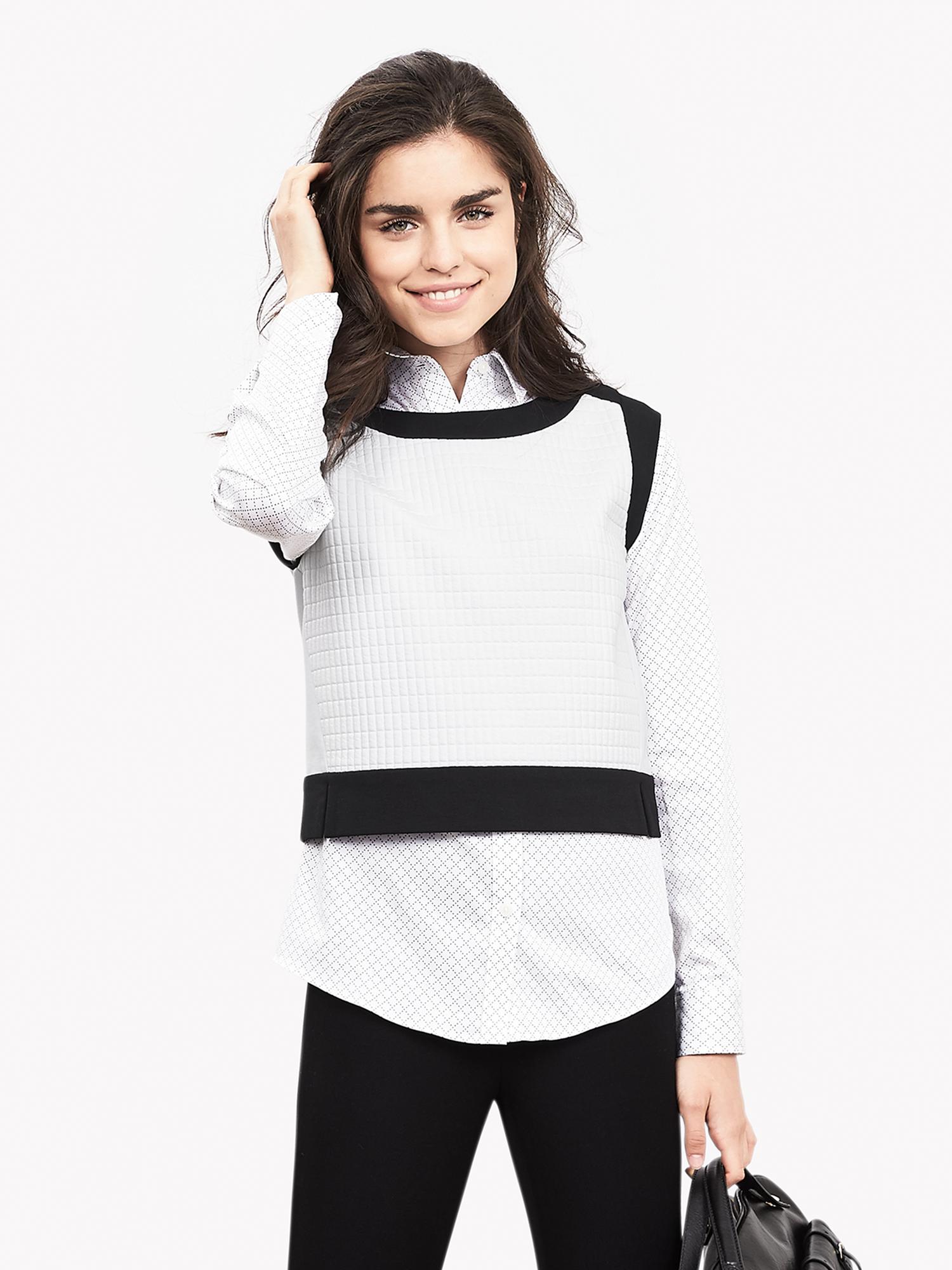 Pull Col V Banana Republic - Taille M - Gris Clair Marled Colorblock - Neuf Avec étiquette