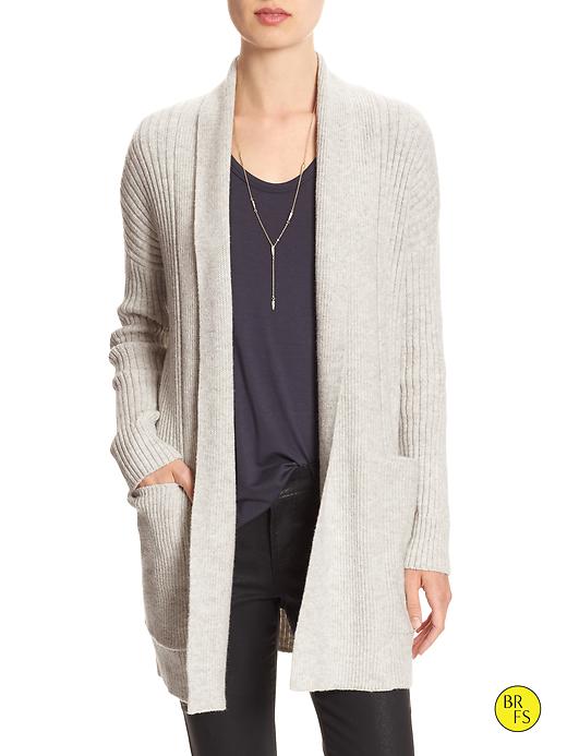90s BANANA REPUBLIC ニットカーディガン ネイビー/TW342 ニット 配色トッパーカーディガン レディース(M ネイビー×ブルー