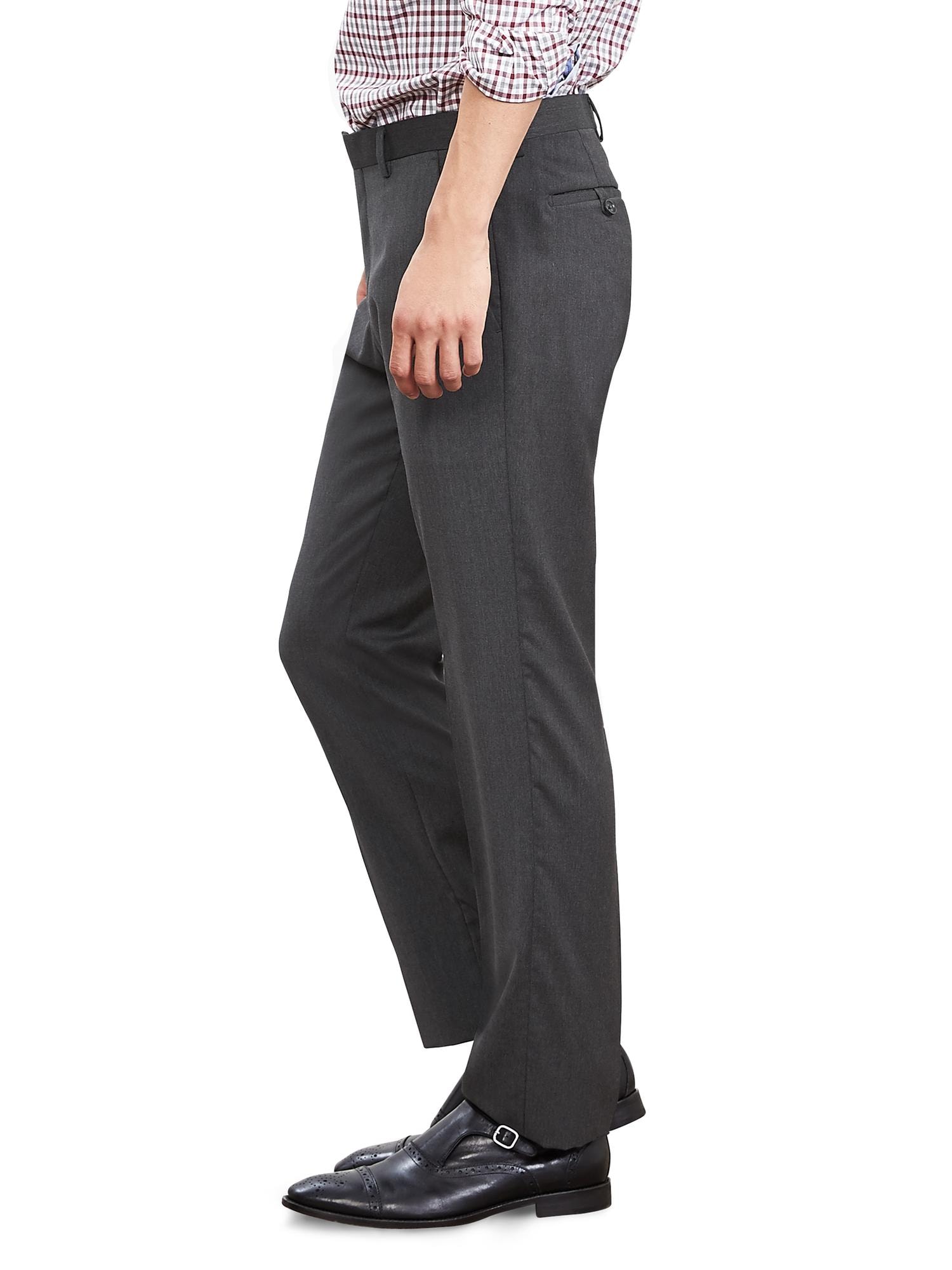 Tailored Slim Charcoal Italian Wool Suit Trouser