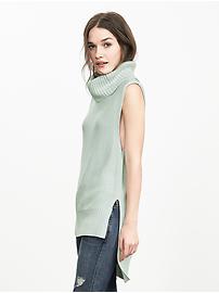 High/Low Sleeveless Turtleneck Banana Republic