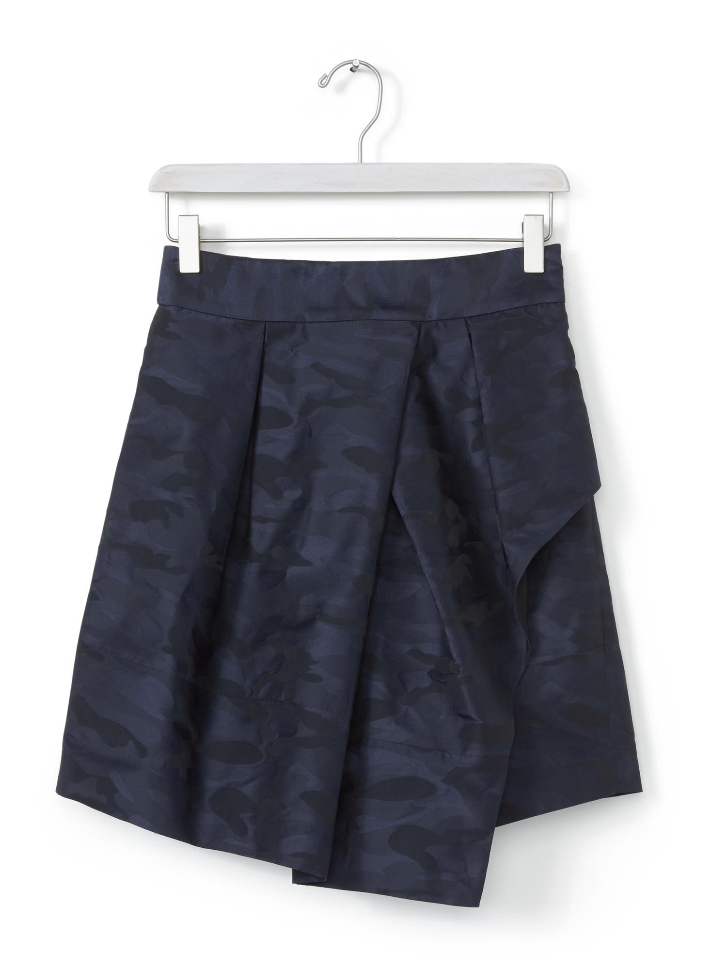 Blue Camo Asymmetrical Skirt Banana Republic