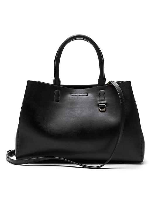 Banana Republic Black leather store lg east west tote + Kelly and Katie black wristlet