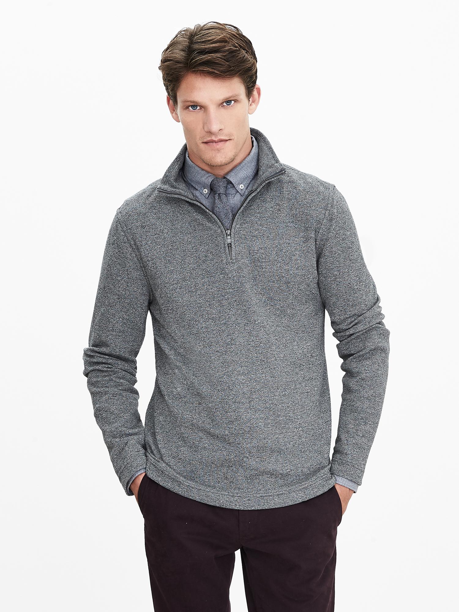 Textured Half-Zip Pullover | Banana Republic