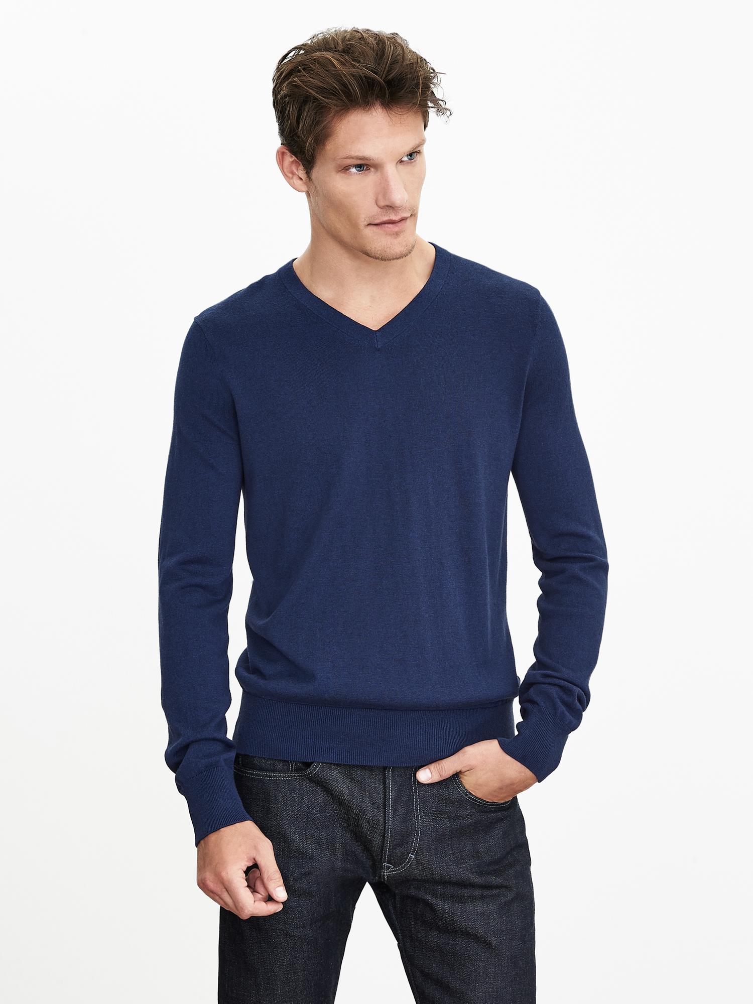 Silk Cotton Cashmere V-Neck Sweater