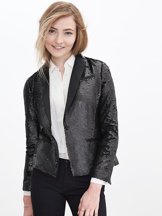 BR Monogram Black Sequin Blazer