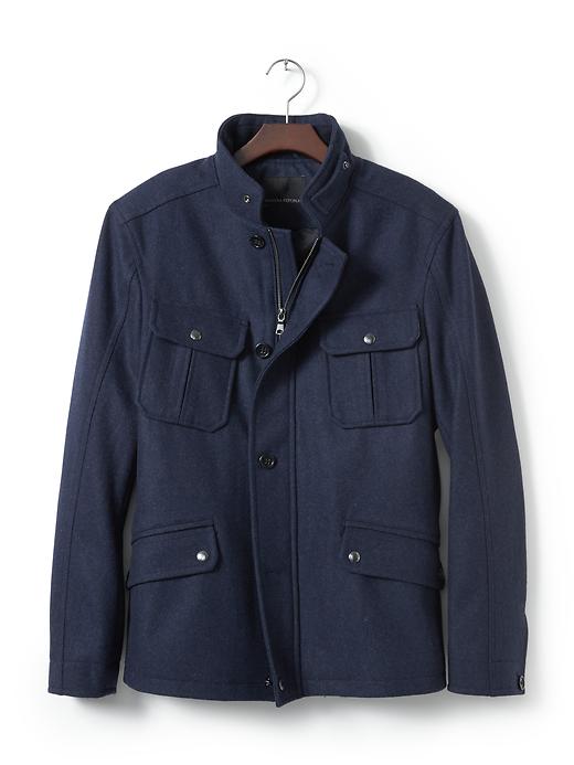Navy Wool-Blend Four-Pocket Jacket | Banana Republic