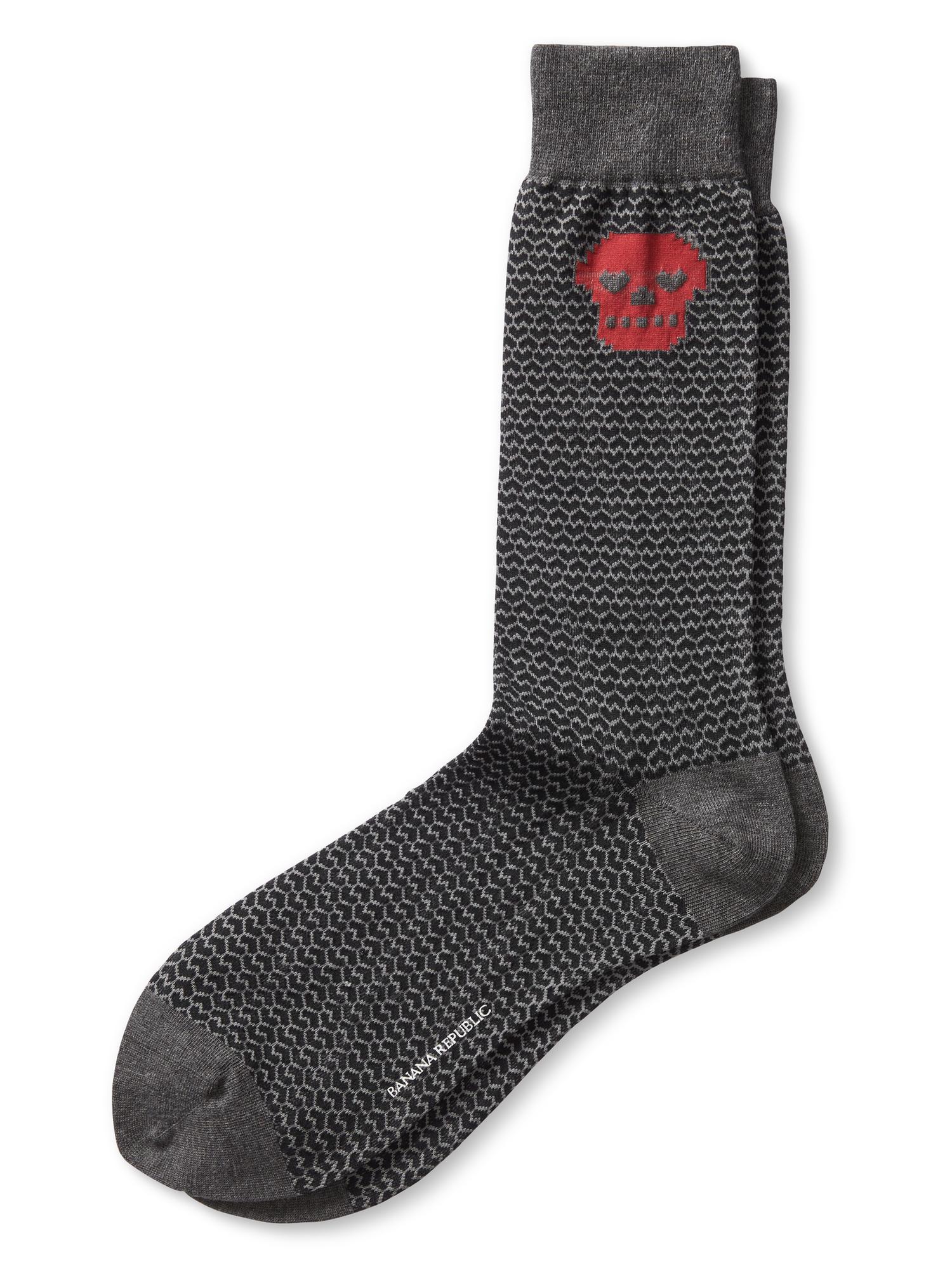 Skull Heart Sock Banana Republic