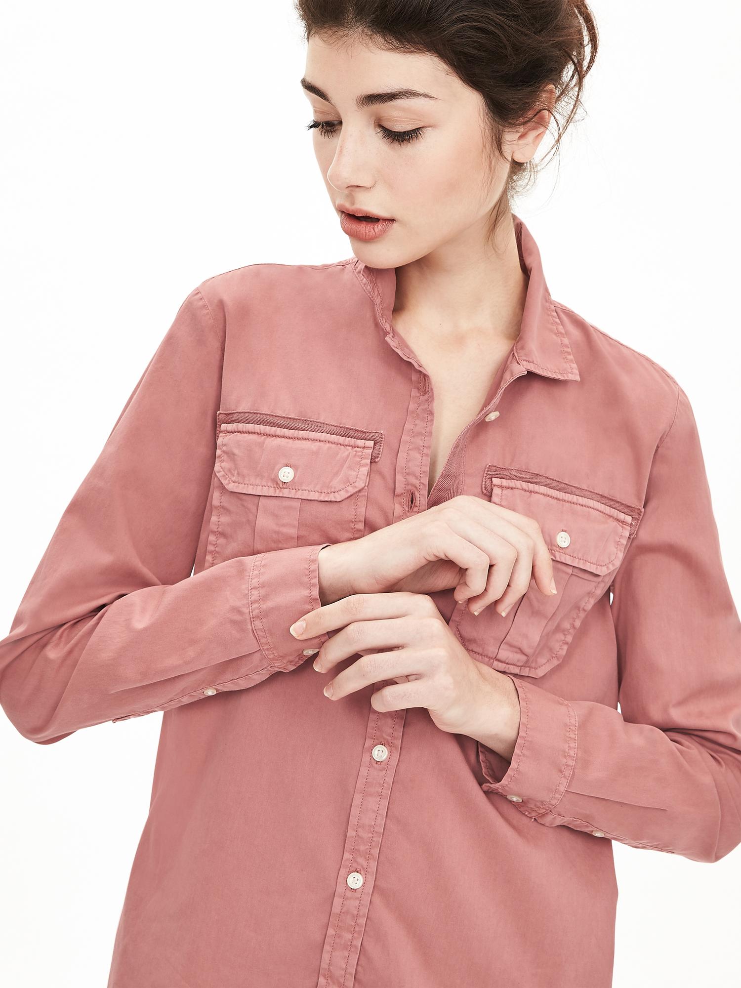 Heritage Rose Twill Military Shirt