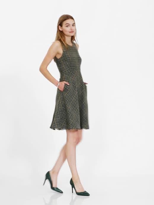 Plaid Fit-and-Flare Dress | Banana Republic Plaid Fit-and-Flare Dress | Banana Republic
