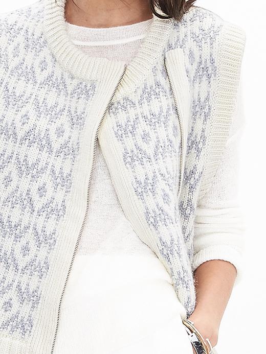 Jacquard Zip Sweater Vest | Banana Republic