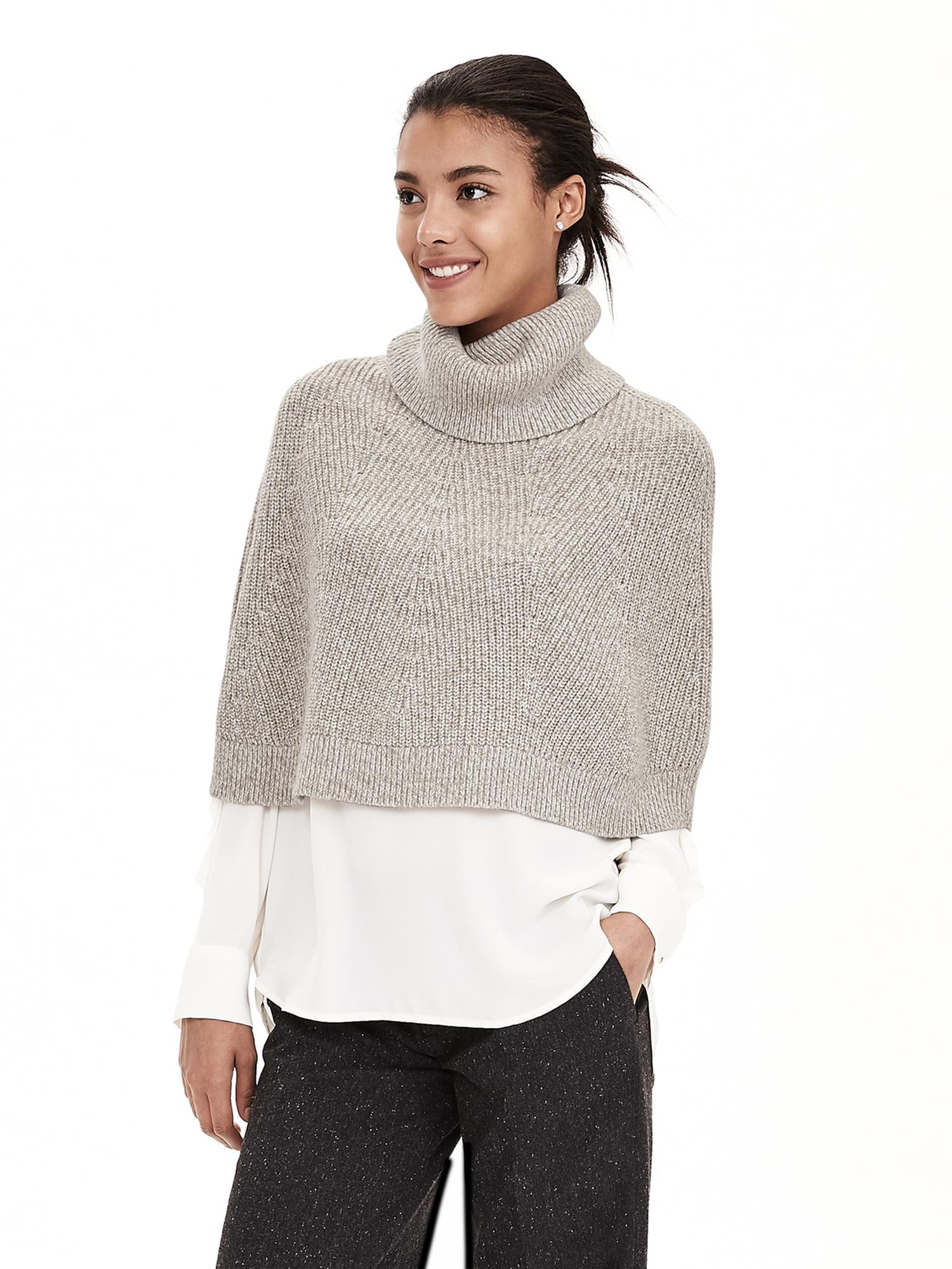 Turtleneck Short Sweater Capelet Banana Republic