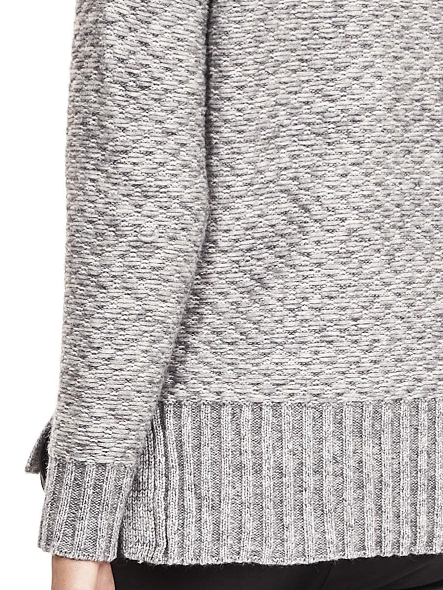 Two-Tone High/Low Turtleneck Pullover