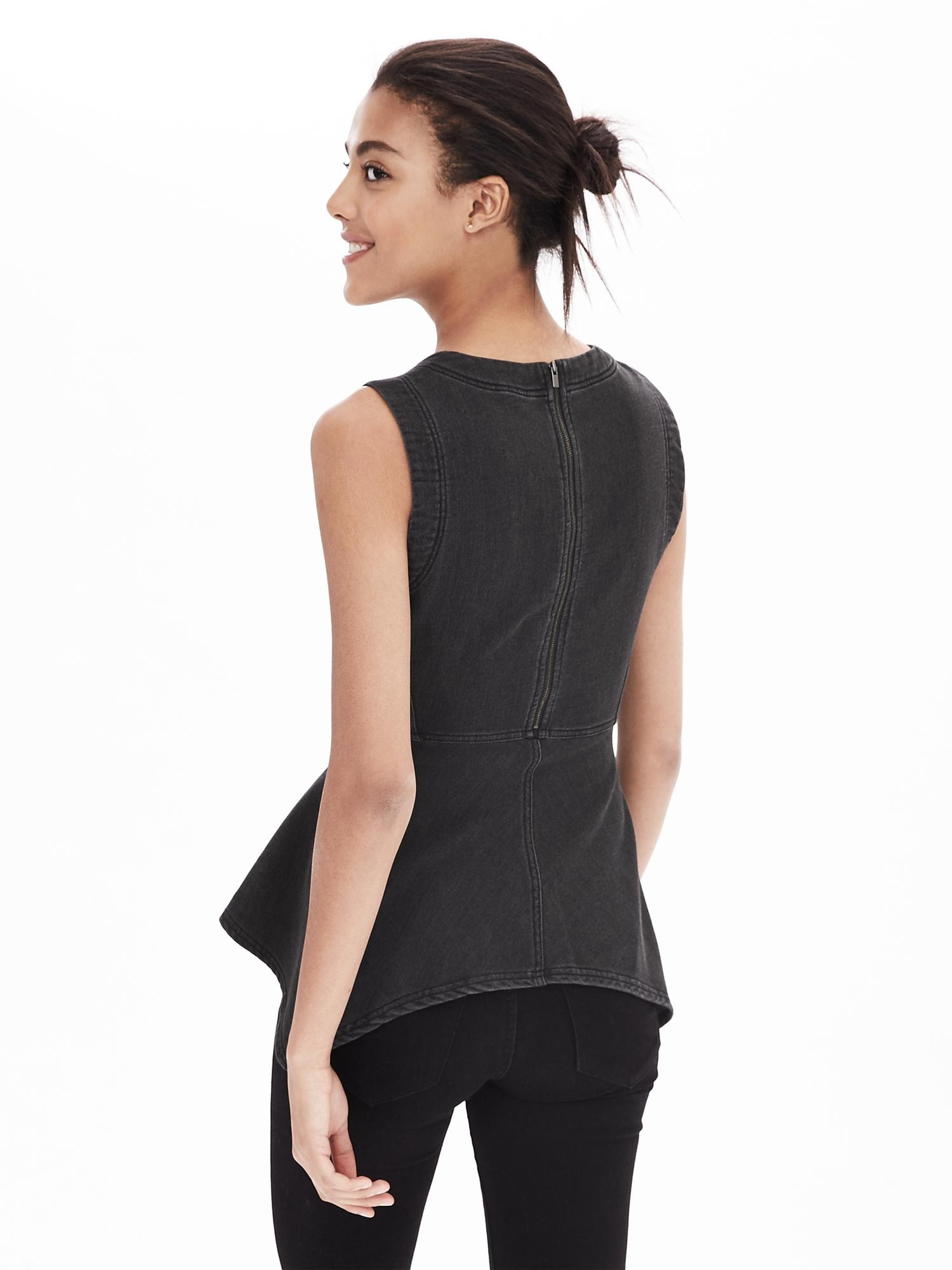 Denim HandkerchiefHem Tank Banana Republic