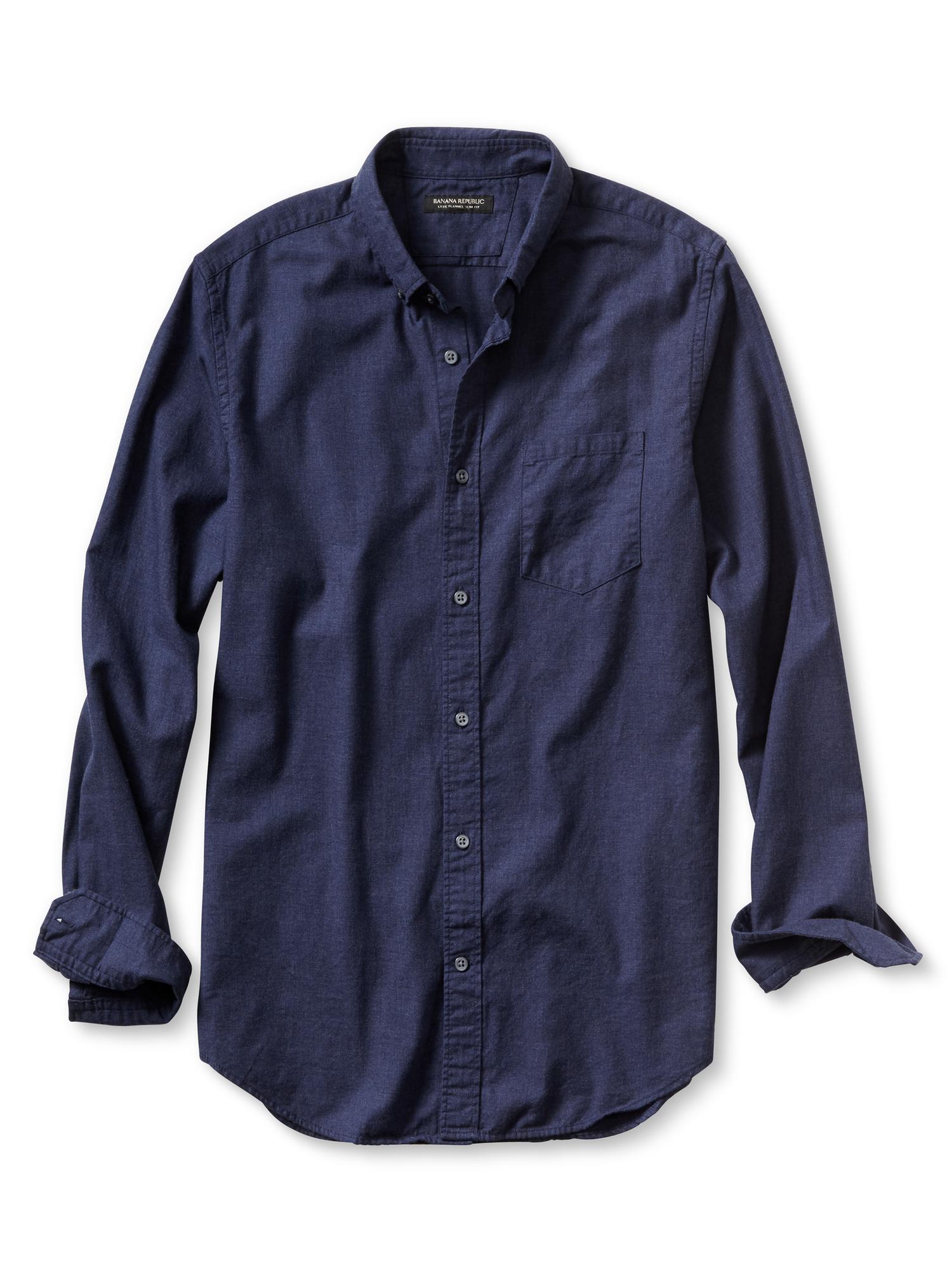 Slim-Fit Luxe-Flannel Shirt | Banana Republic