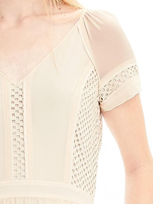 Heritage Lace-Trim Dress | Banana Republic