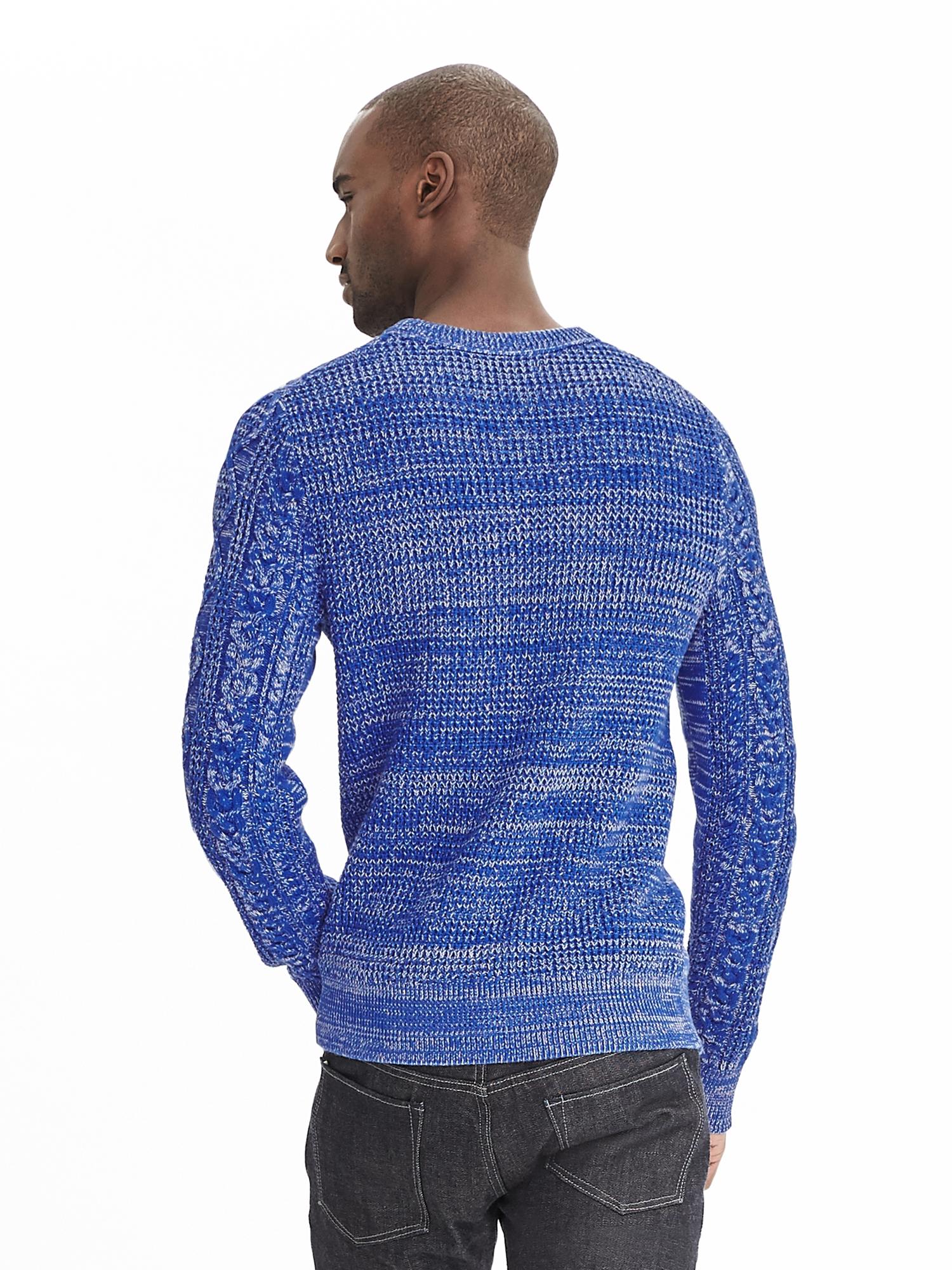 Marled Cable-Knit Pullover