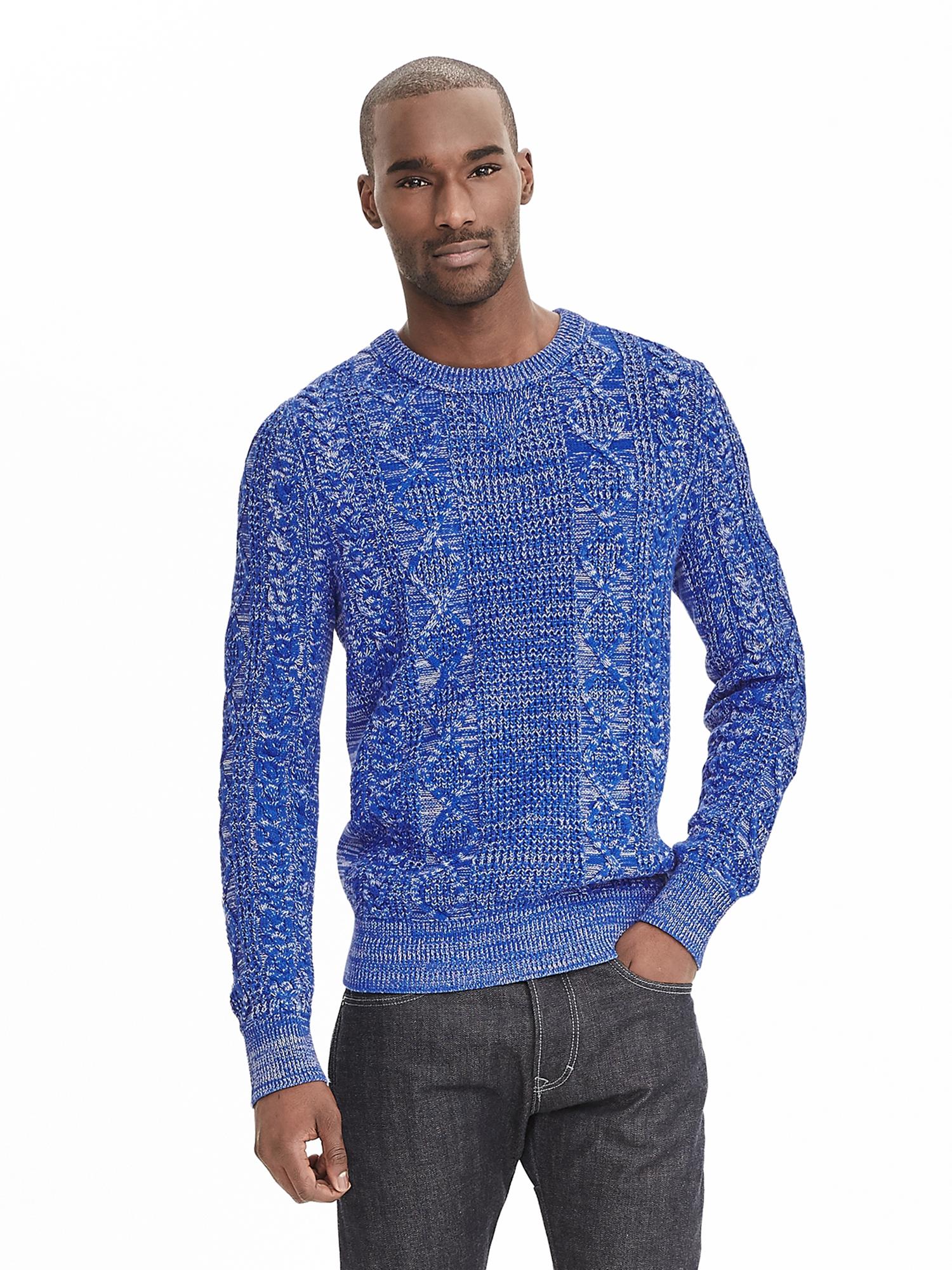 Marled Cable-Knit Pullover