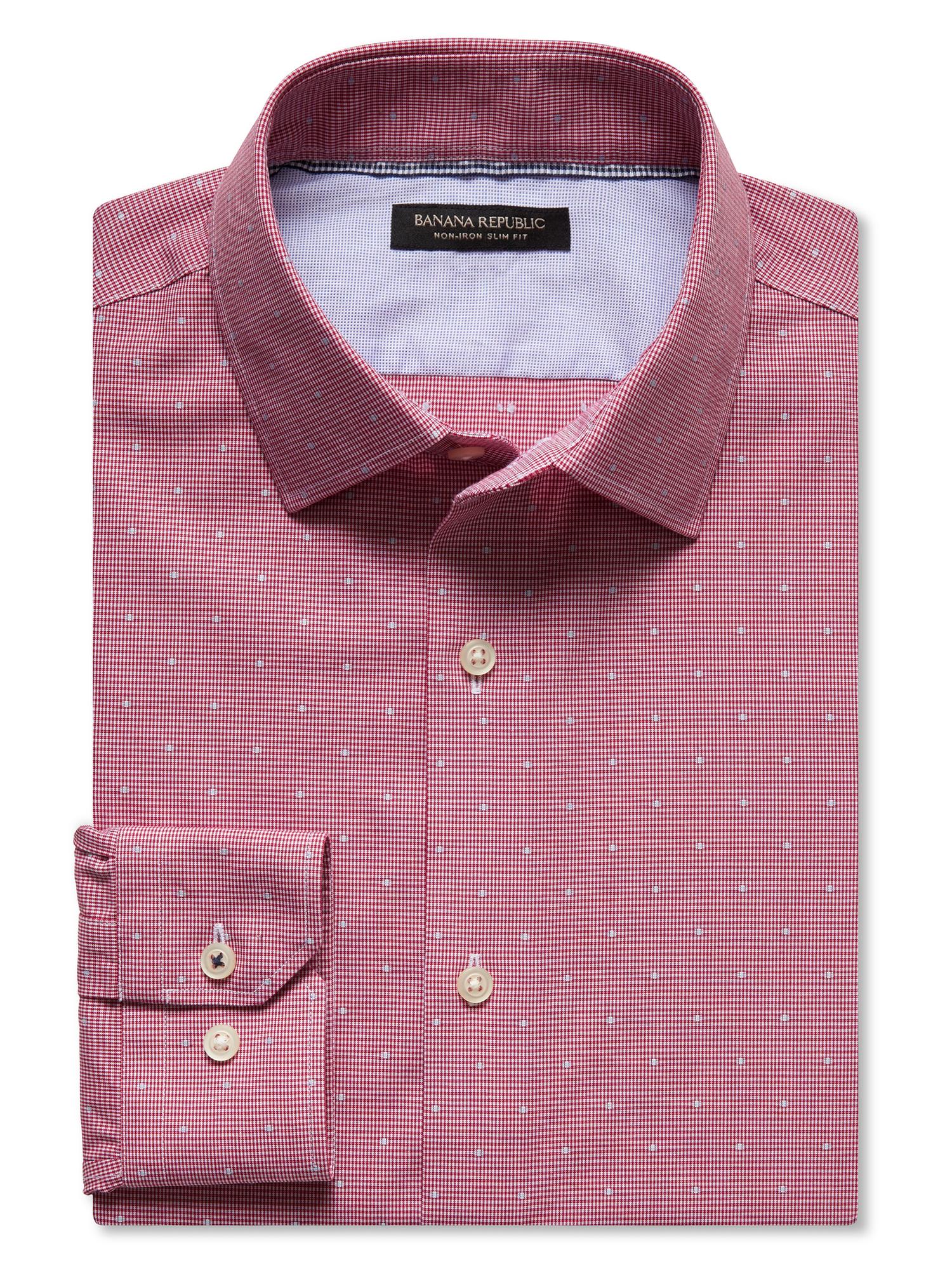 Camden-Fit Non-Iron Red Dot Shirt | Banana Republic