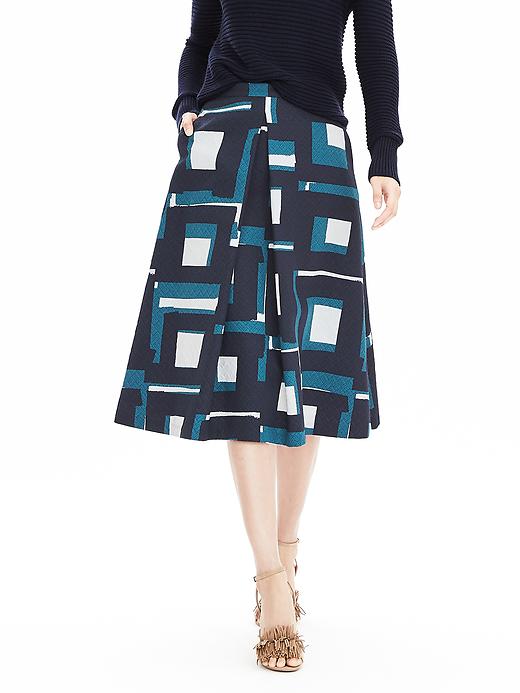 Geo Jacquard Midi Skirt | Banana Republic
