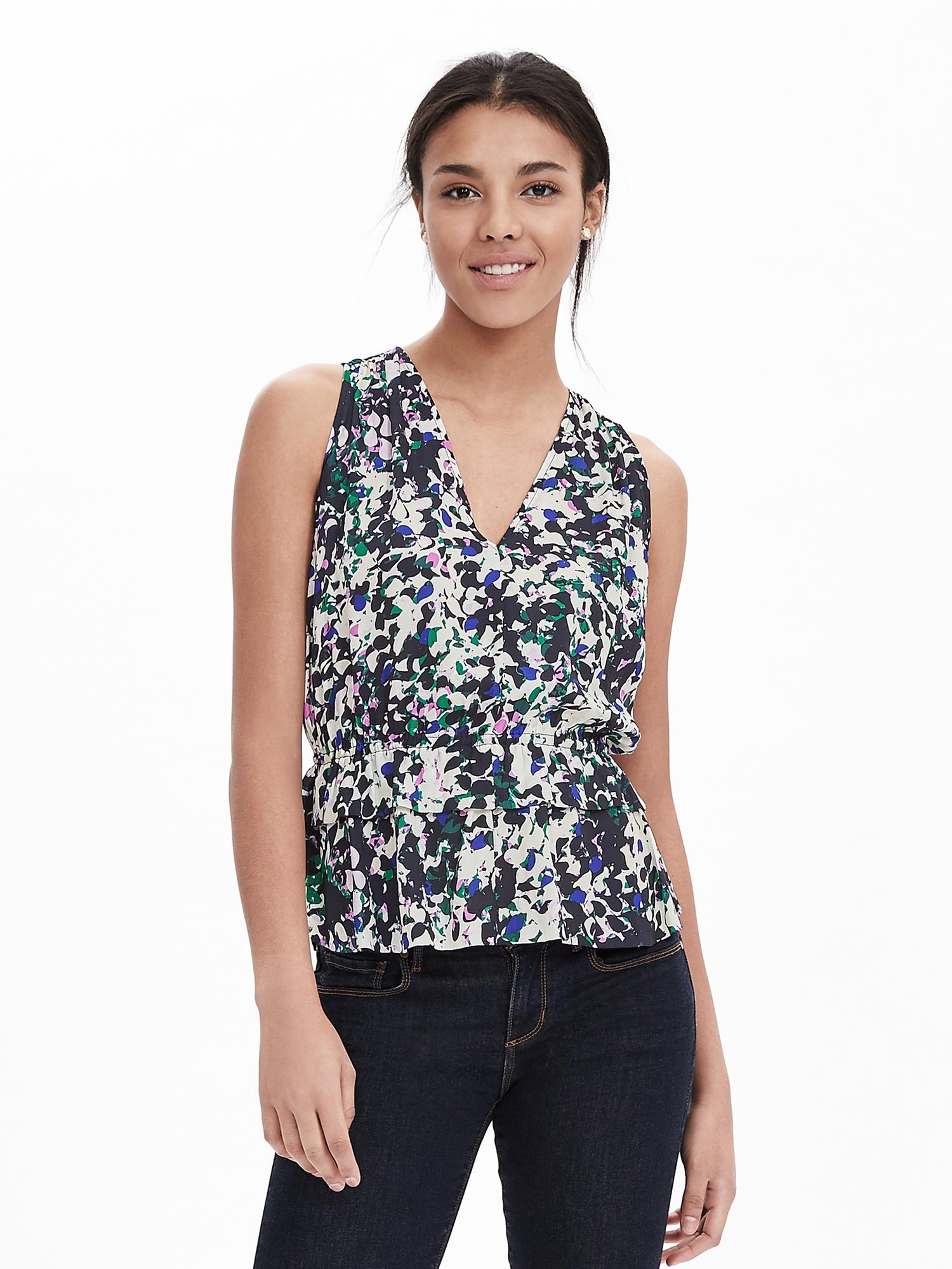 Floral Layered Ruffle Tank | Banana Republic