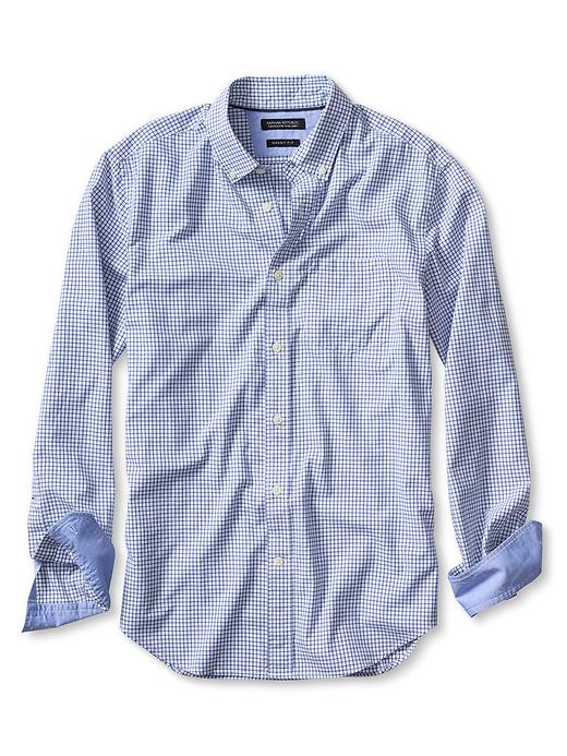 Grant-Fit Custom 078 Wash Micro-Check Shirt | Banana Republic