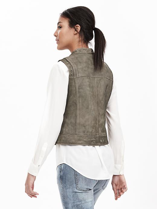 Heritage Leather Grommet Vest | Banana Republic