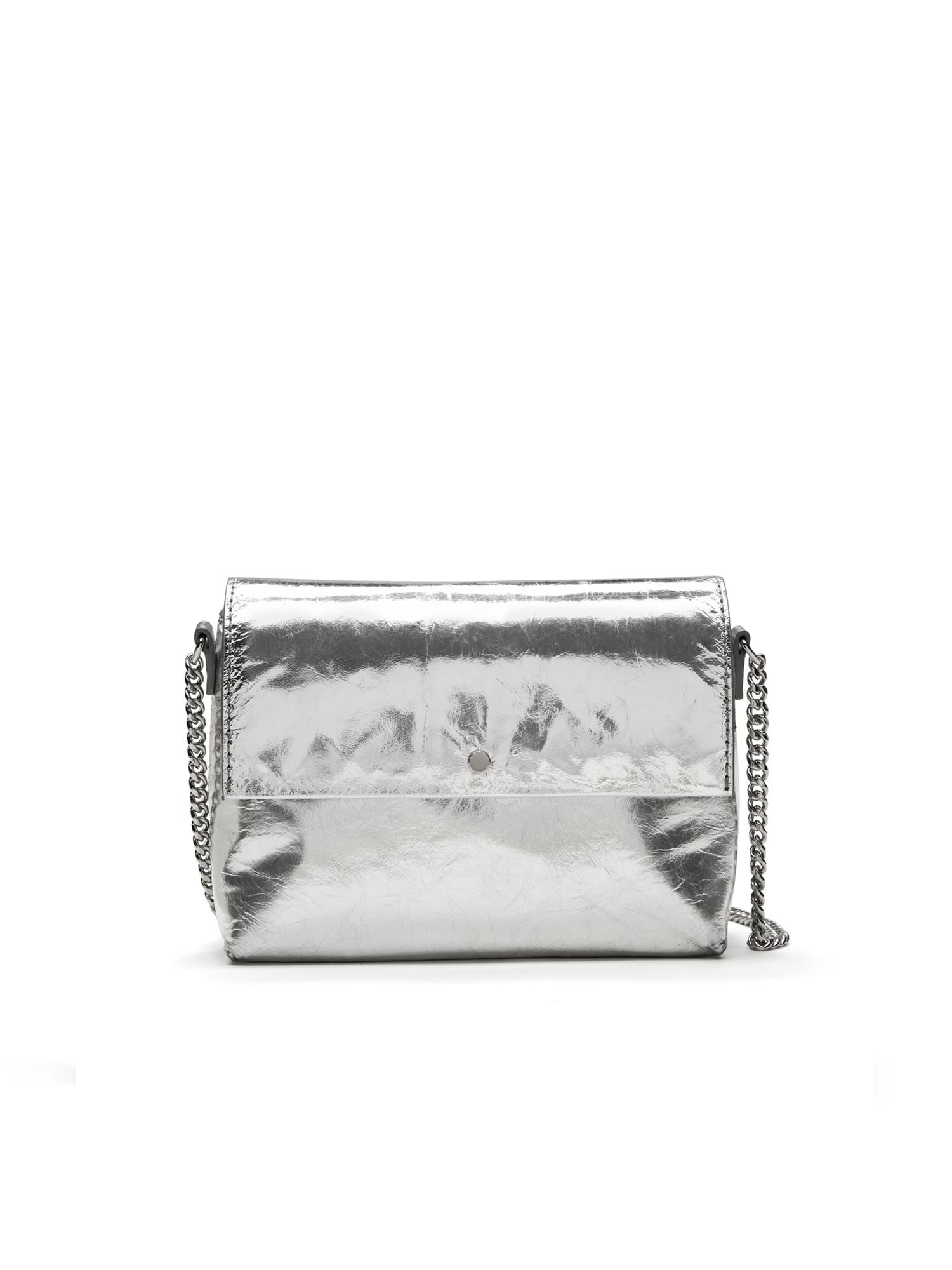 Silver Italian Leather Chain Bag | Banana Republic