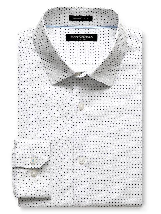 Grant-Fit Non-Iron White Dot Shirt Grant-Fit Non-Iron White Dot Shirt