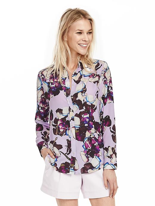 Chemisier Femme Banana Republic - Taille L - Couleur Violet/multicolore - 100% Coton - Occasion Très Bon état