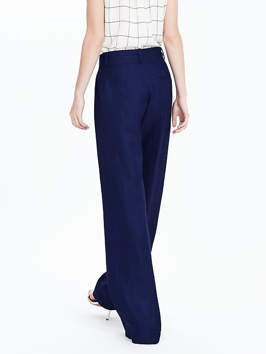 Linen-Blend Belted Wide-Leg Pant | Banana Republic