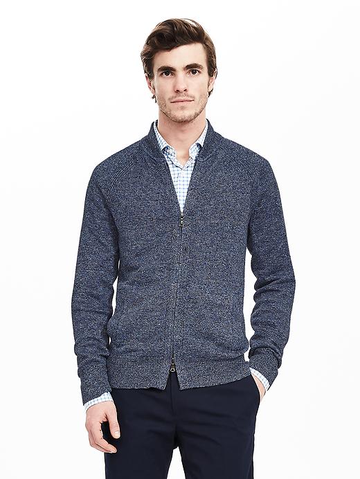 Linen Zip Sweater | Banana Republic