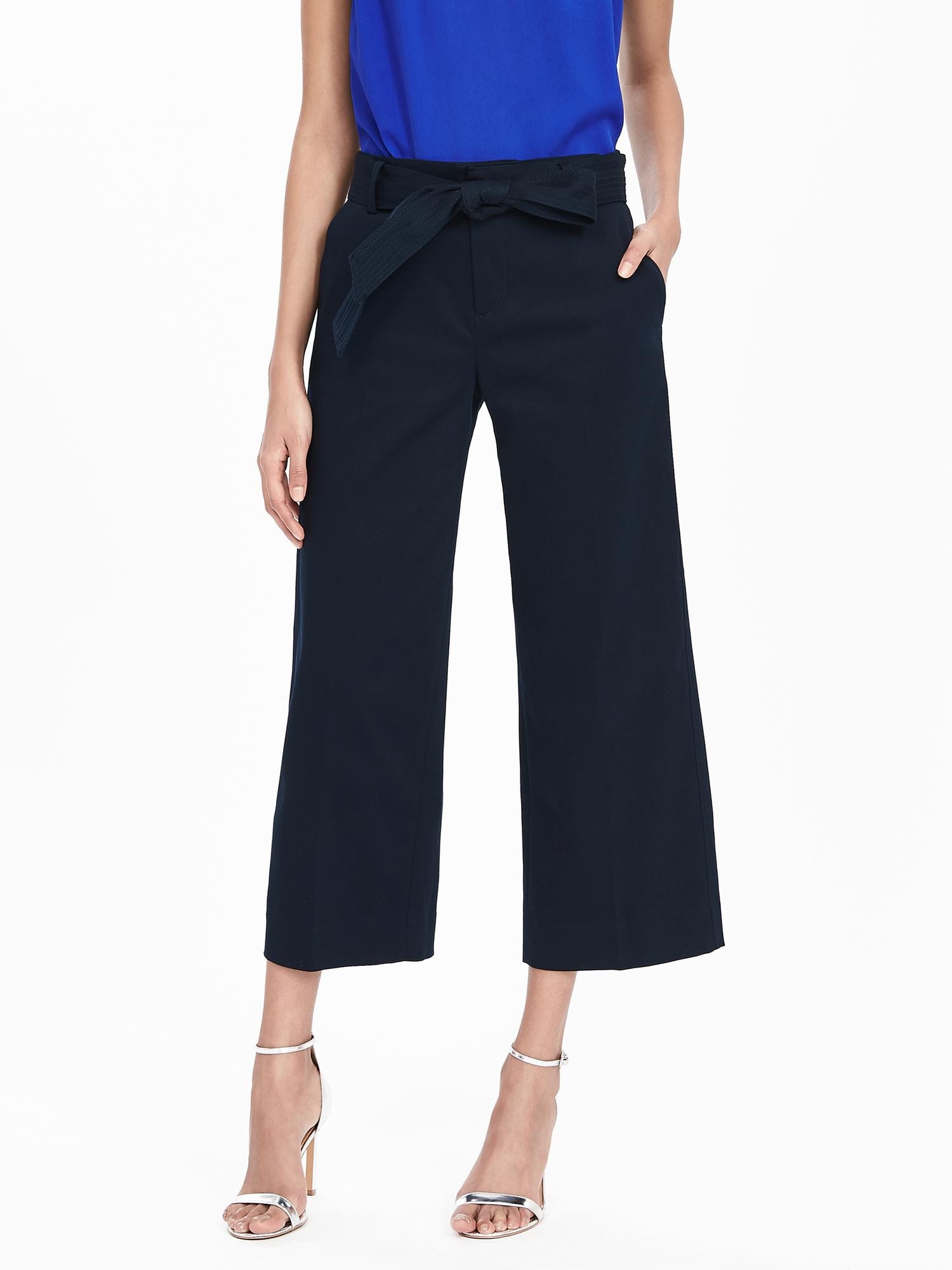 Belted Wide-Leg Crop Pant