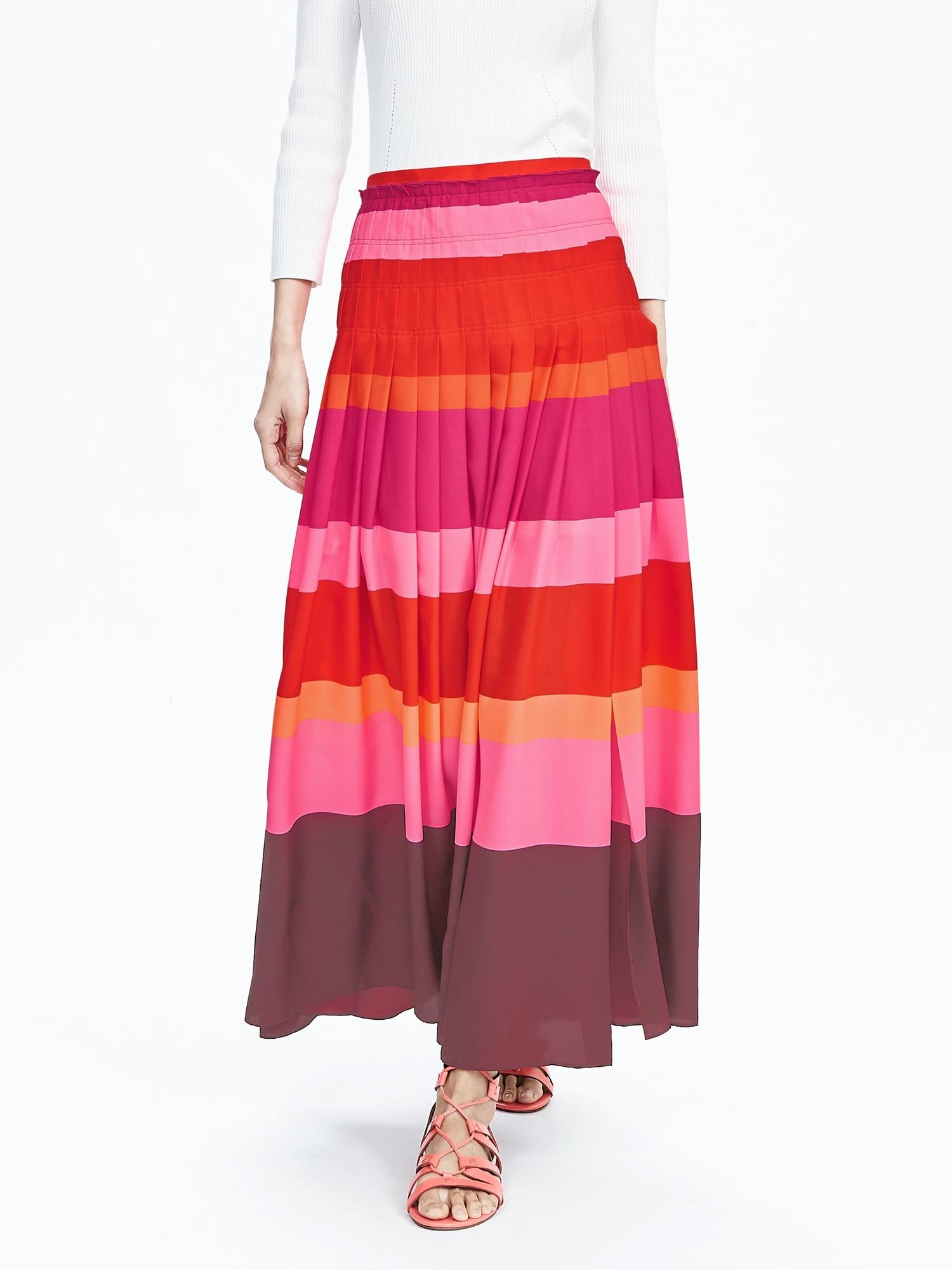 Multi-Stripe Maxi Skirt | Banana Republic