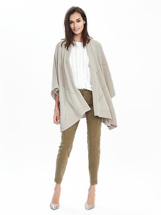 Todd Duncan Cashmere Pointelle Poncho Banana Republic