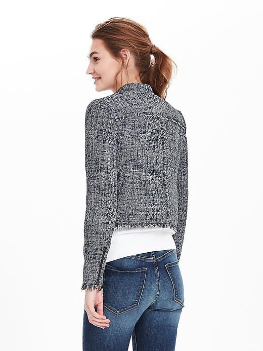 Raw-Edge Tweed Moto Jacket | Banana Republic
