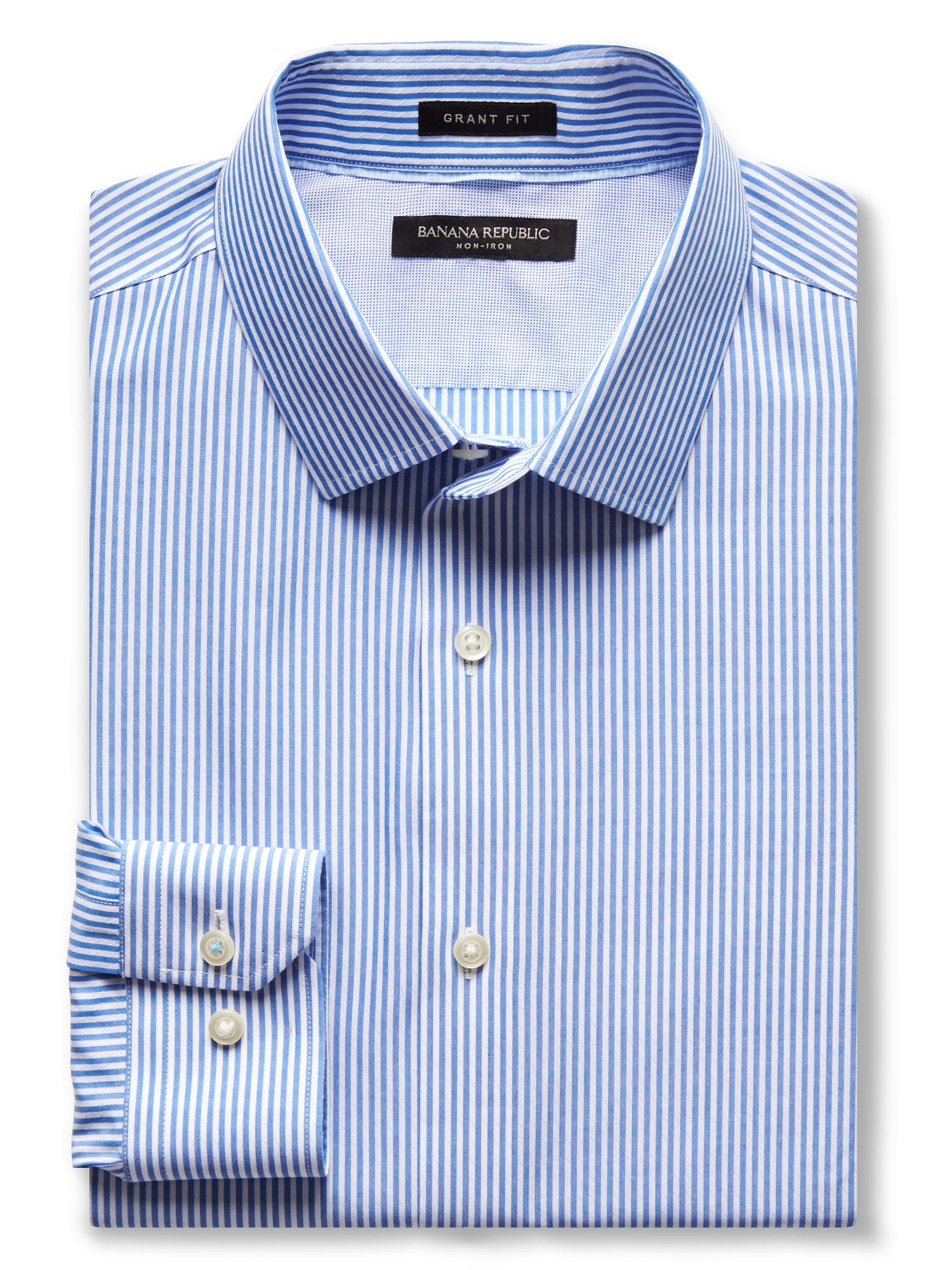 Grant-Fit Stripe Non-Iron Shirt | Banana Republic