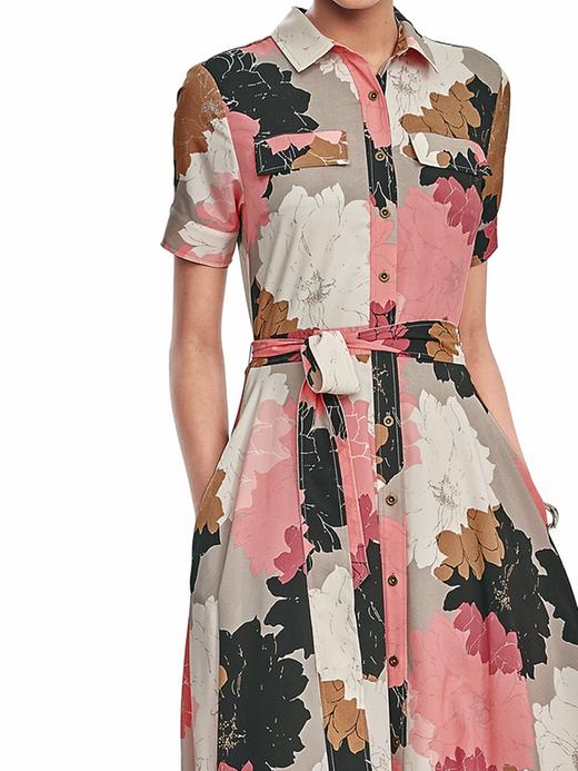 chinese dress ladies Floral Shirt Dress  CocoBlanc