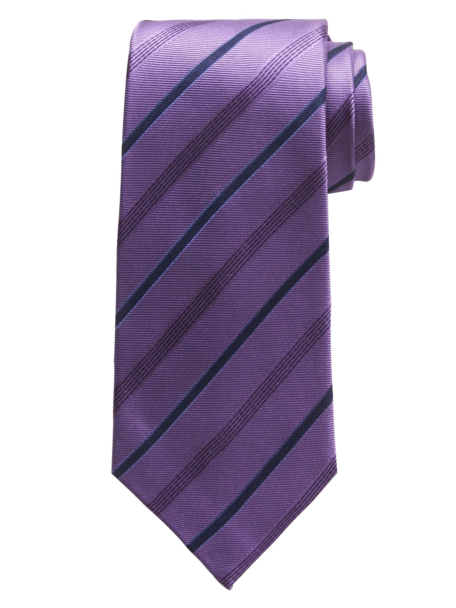 Double-Weave Stripe Tie
