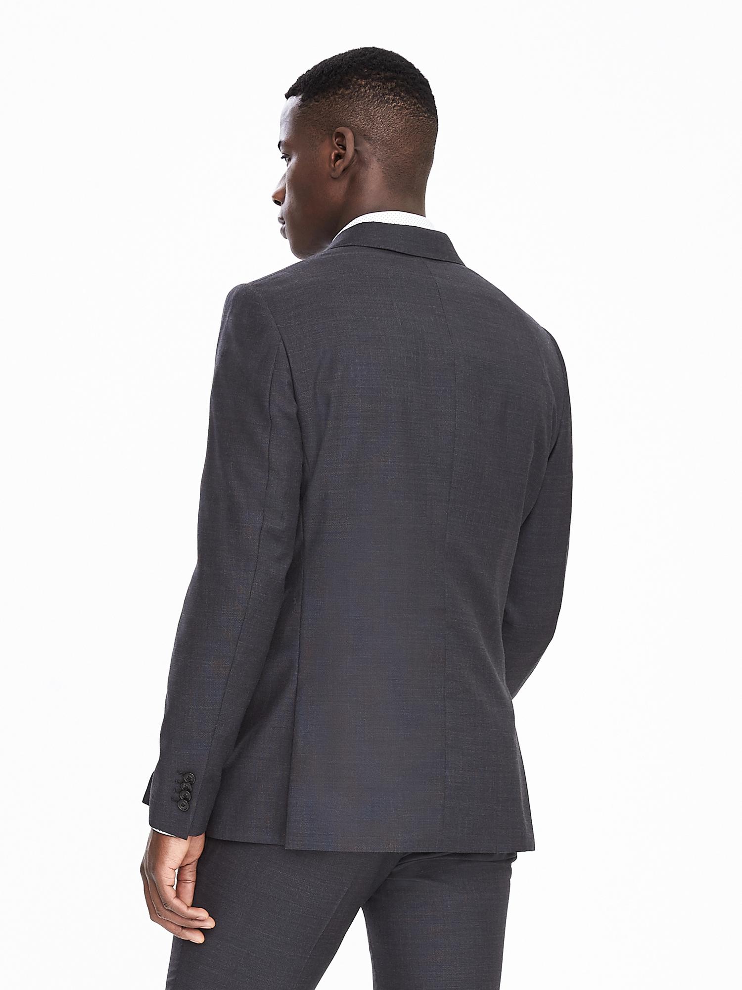 Slim Monogram Charcoal Wool Suit Jacket Banana Republic