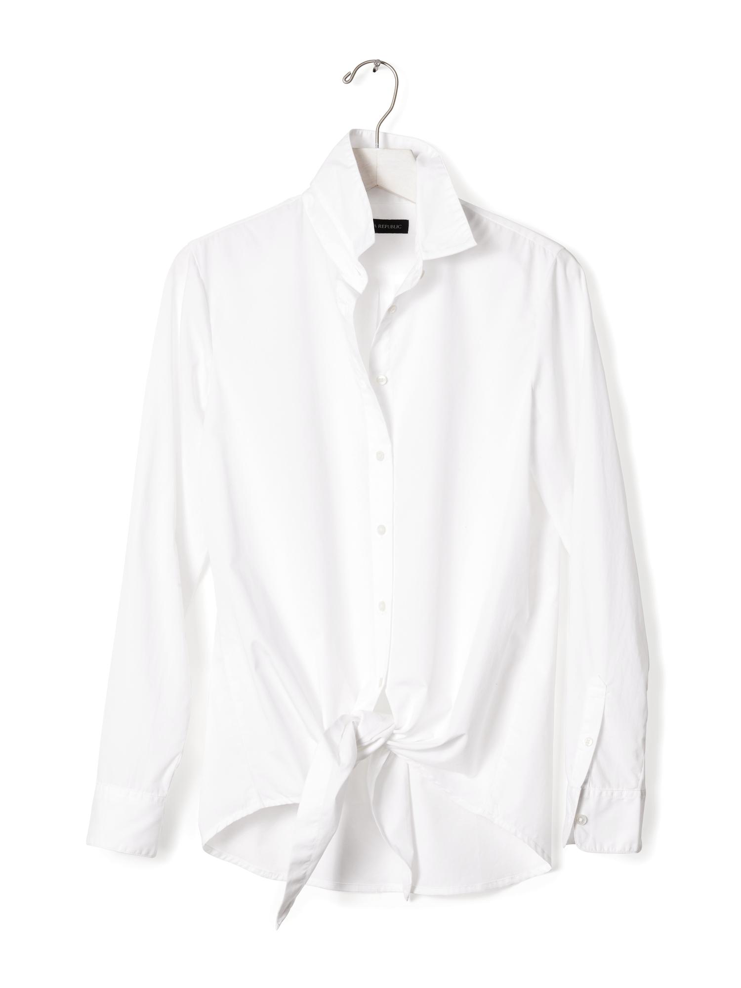 Tie-Front Cotton Shirt