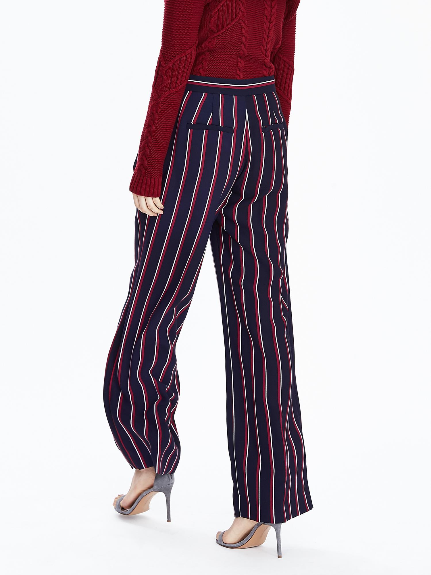 パンツ widestraight stripe slacks Women's Vertical Striped Wide Leg Casual Floor Length Pants