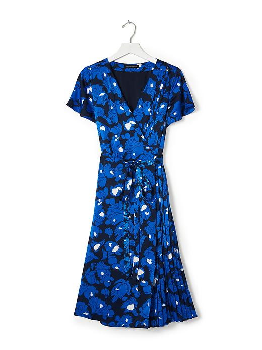 Floral Pleated Wrap Dress
