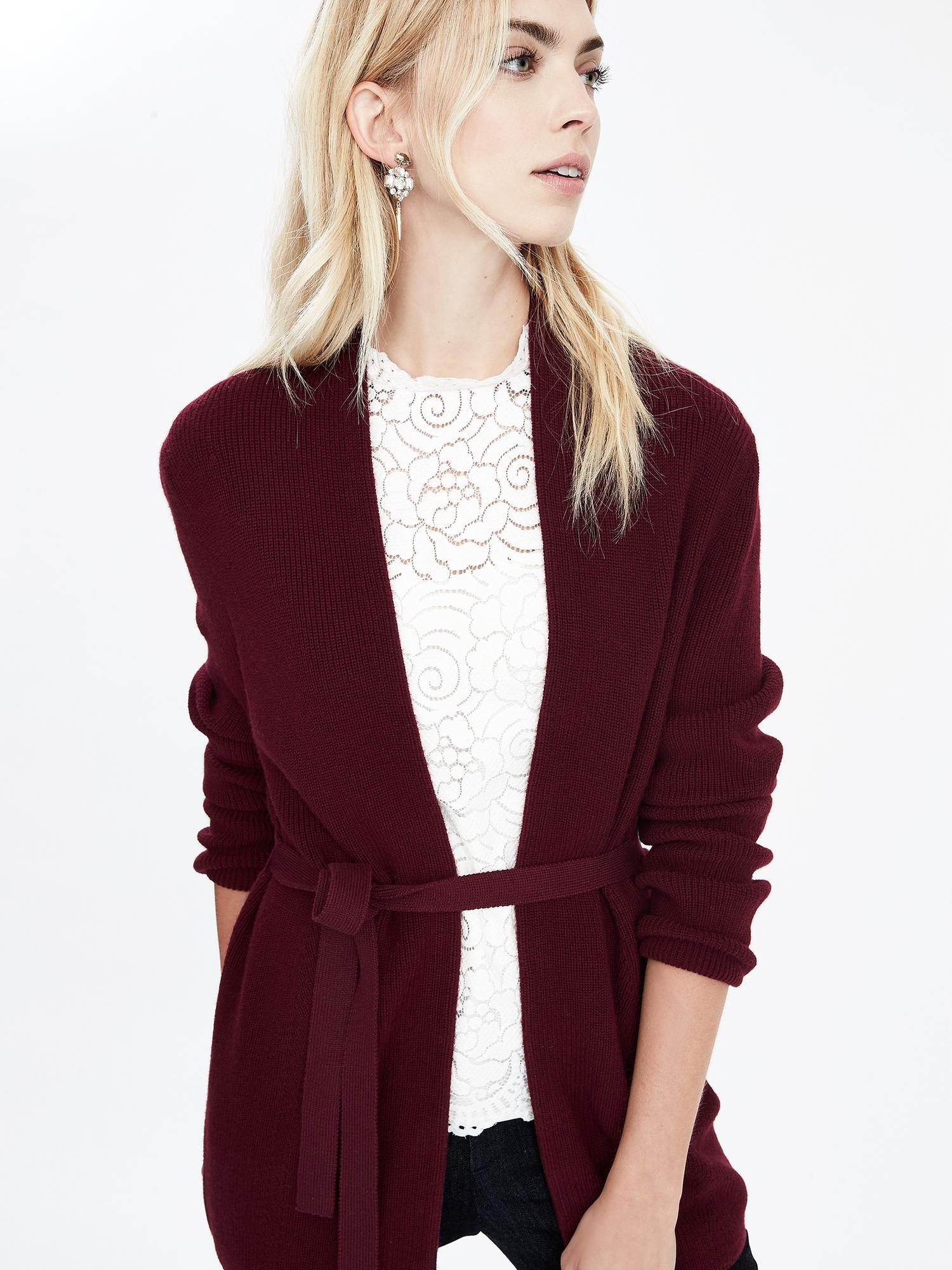 ORANGEBEAR BELT WAIST LONGLINE CARDIGANS main image 1