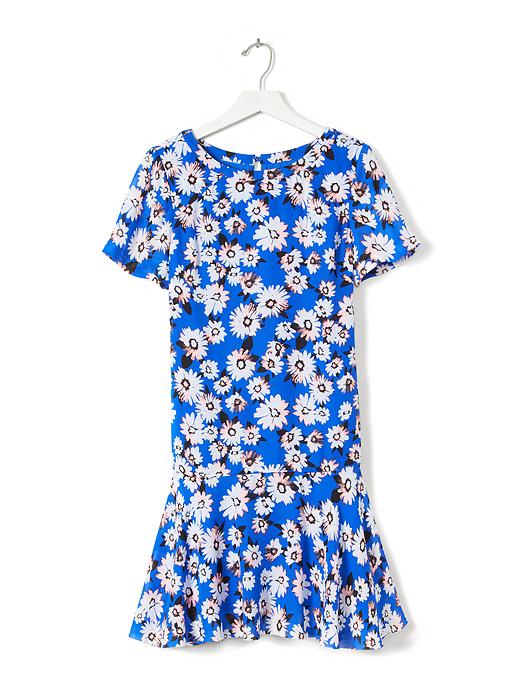banana republic blue floral dress V-neck Sky Blue High Split Special Lace Design Evening Dress main image 0