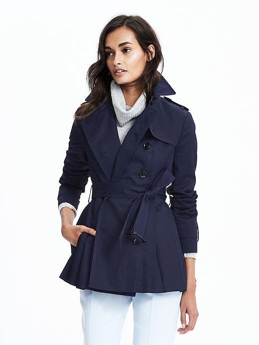 Peplum trench clearance coat