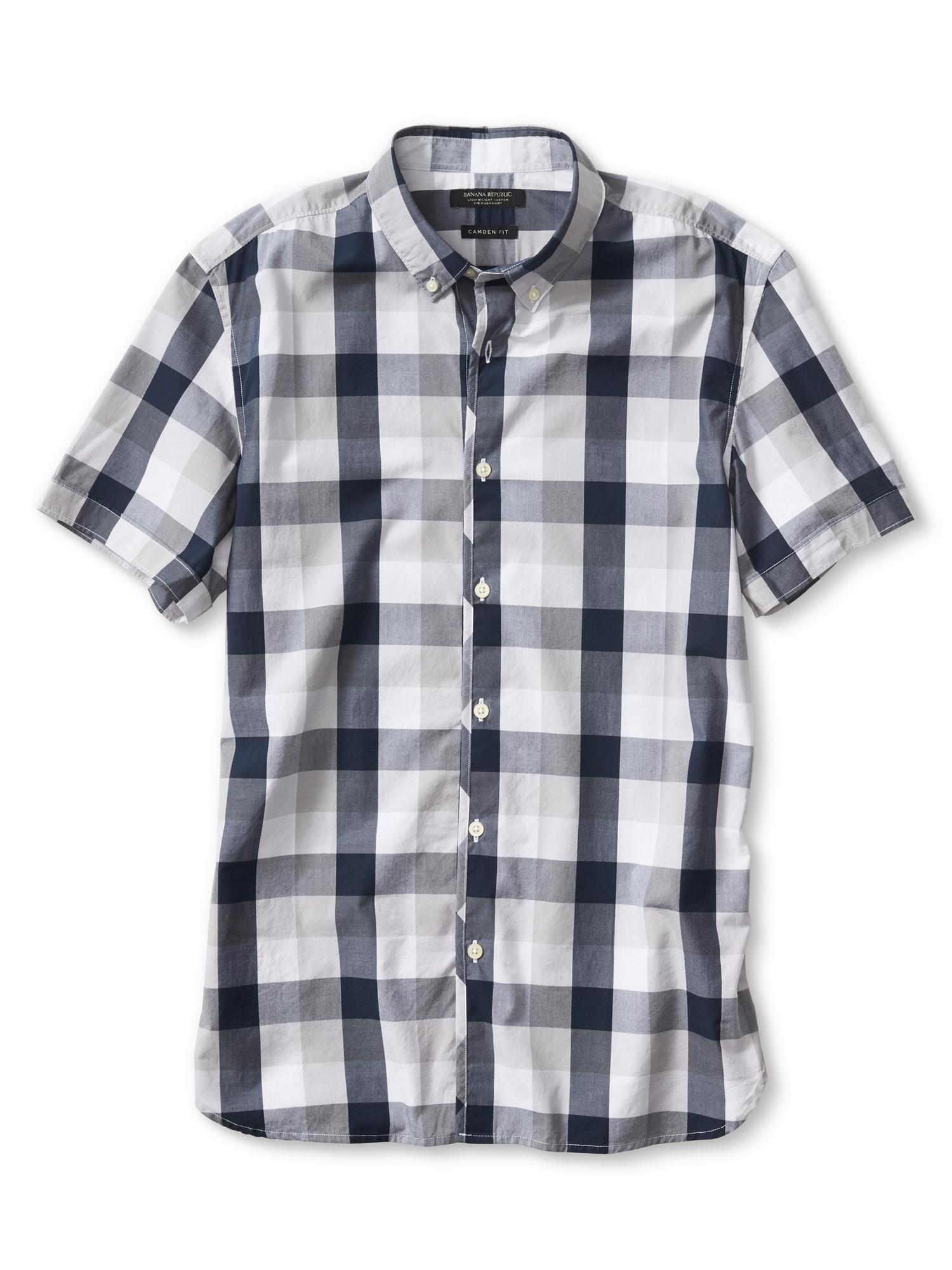 Camden-Fit Gingham Short-Sleeve Custom 078 Wash Shirt
