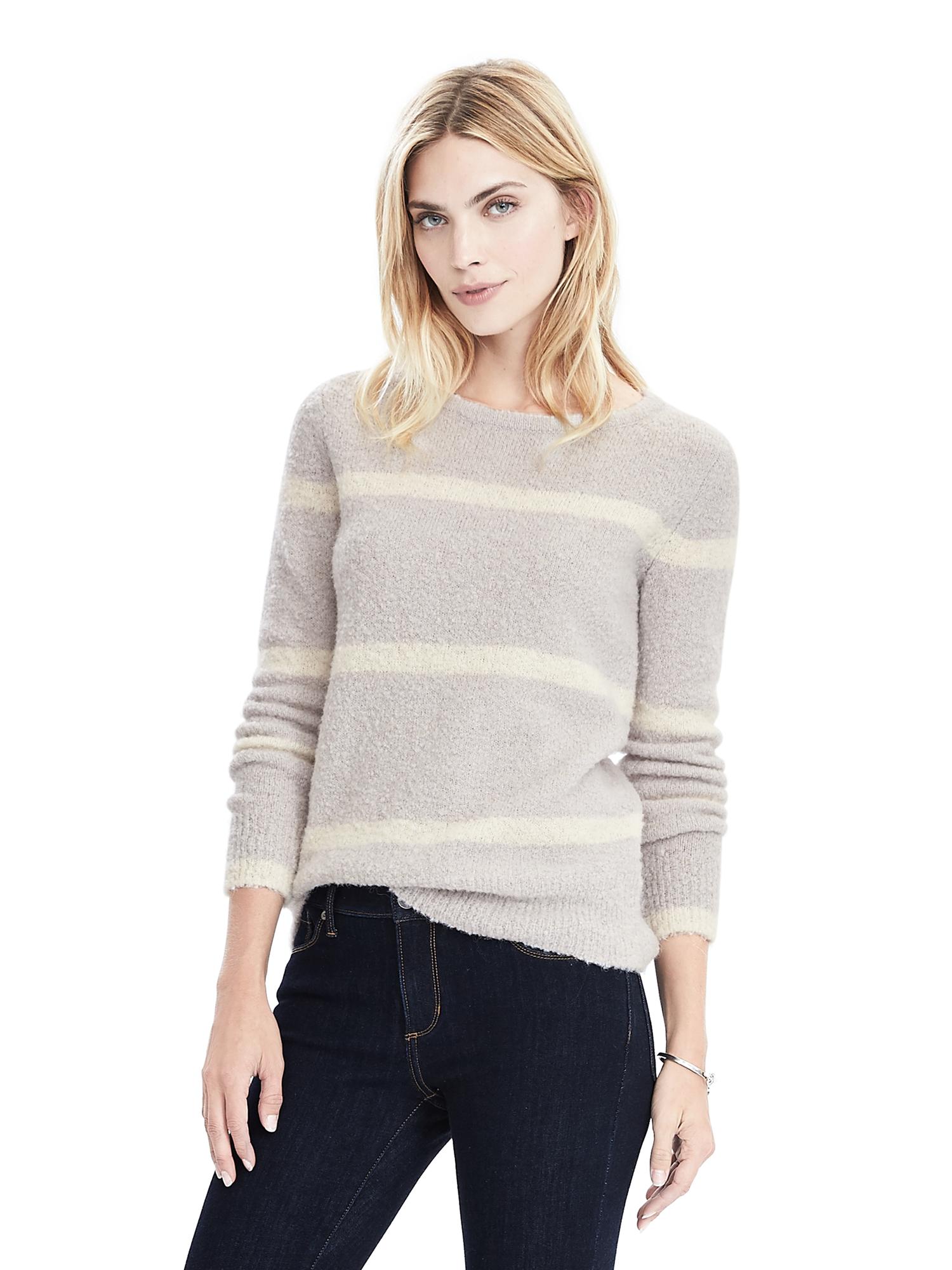 Striped Boucle Pullover | Banana Republic